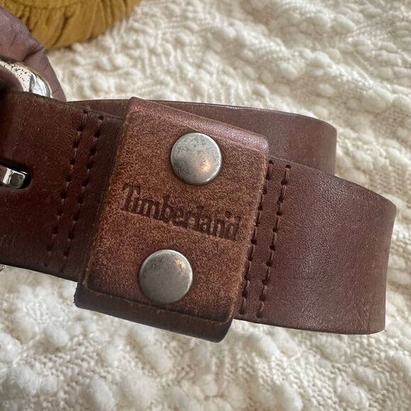 Timberland Brown Leather Men’s Belt 38 - Picture 3 of 7